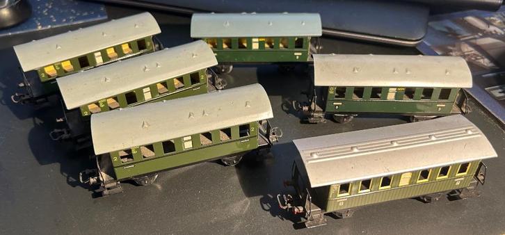 2471. 6 auto's van 2 cl van de DB H0 Märklin., Hobby en Vrije tijd, Modeltreinen | H0, Gebruikt, Wagon, Märklin, Ophalen