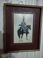Peinture aquarelle. Soldat napoléonien. Années 1800 + cadre., Antiquités & Art, Enlèvement
