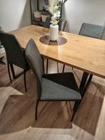 vier grijze eettafelstoelen, Gris, Synthétique, Enlèvement, Utilisé