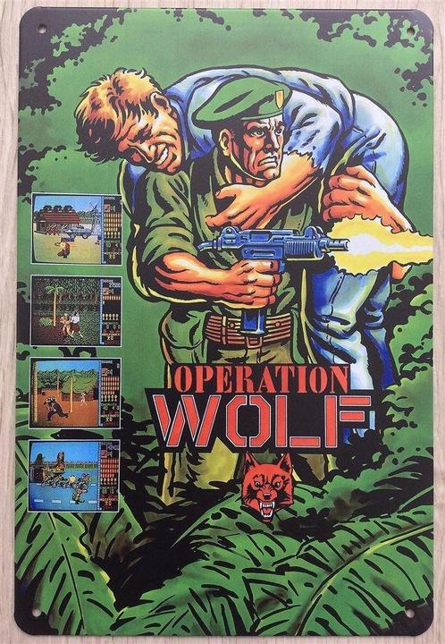 Operation Wolf Taito Retro Arcade Wandbord mancave poster ., Collections, Cinéma & Télévision, Neuf, Envoi