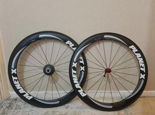 Planet X R50 Tubulaire Carbon Wielenset (Velgrem) 700C + Ban, Fietsen en Brommers, Fietsonderdelen, Gebruikt, Racefiets, Wiel