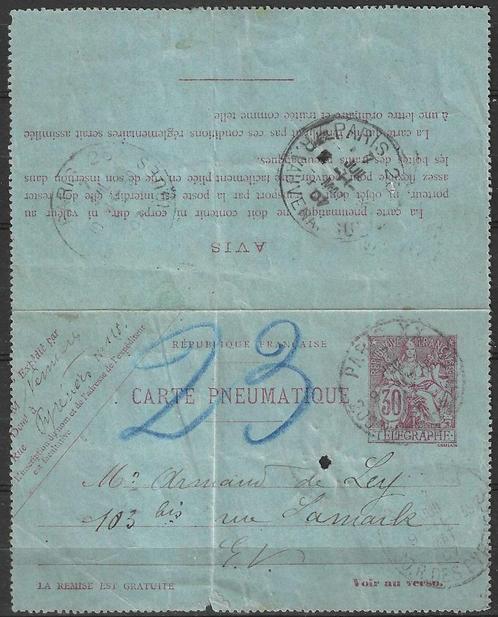 Frankrijk 1897 - Yvert ZN - Entiers Postaux (ST), Postzegels en Munten, Postzegels | Europa | Frankrijk, Gestempeld, Verzenden