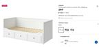 Ikea Hemnes White 160 slaapbank + 2 matrassen + topmatras, Huis en Inrichting, Ophalen, Wit, Tweepersoons, Zo goed als nieuw