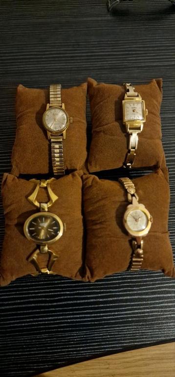 Montres mécaniques pour femmes en métal doré, 2 podiac 3 éto