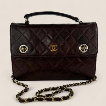 Chanel dubbel draaislot schoudertas authentiek beschikbaar voor biedingen