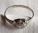 Ring 18 kt briljant.Art Deco, Ophalen of Verzenden, Goud, Ring, Met edelsteen