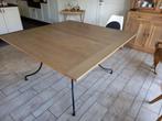 Vierkante tafel 140 cm in massieve eik, Ophalen, Gebruikt, Vijf personen of meer, 100 tot 150 cm