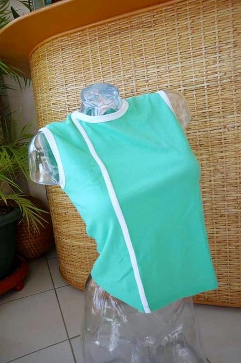 sportief natuurlijk groen/wit T-shirt top, Kleding | Dames, Topjes, Nieuw, Maat 36 (S), Groen, Ophalen of Verzenden