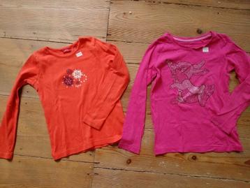 Roze en oranje longsleeves, Esprit, maat 116-122, €2,50/st beschikbaar voor biedingen