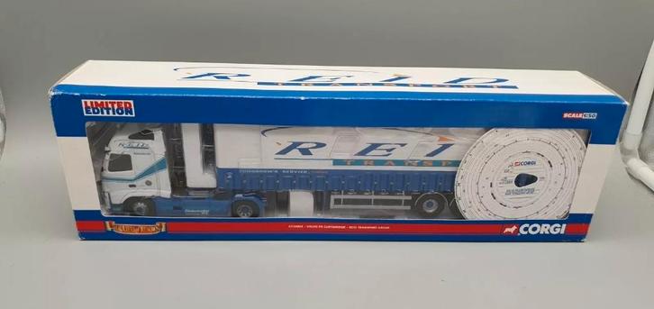 1:50 Corgi CC14003 Volvo FH Curtainside Reid Transport Ltd, Hobby en Vrije tijd, Modelauto's | 1:50, Zo goed als nieuw, Bus of Vrachtwagen