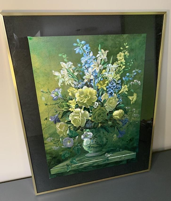 Metaalgravure gesign Albert Williams in koperen kader, Antiquités & Art, Art | Peinture | Classique, Enlèvement ou Envoi