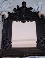 oude zwarte grote engelen spiegel Franse louis xvI stijl, Rectangulaire, 50 à 100 cm, Enlèvement, Moins de 100 cm