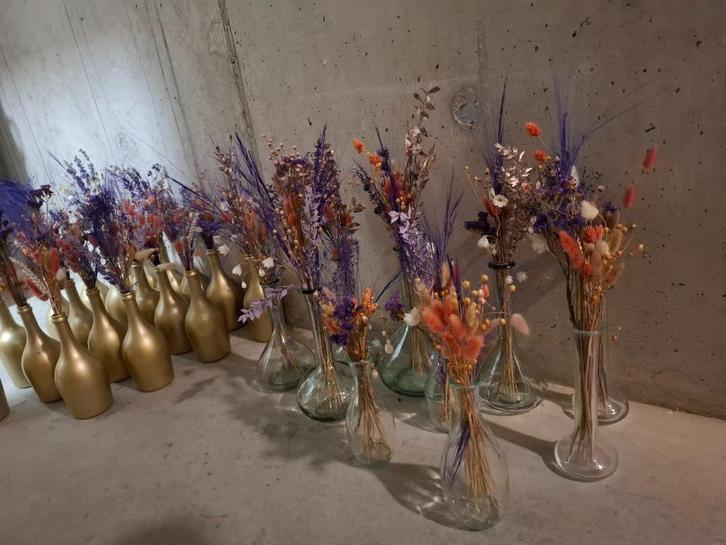 Vazen met droogbloemen, Huis en Inrichting, Woonaccessoires | Droogbloemen, Zo goed als nieuw, Ophalen