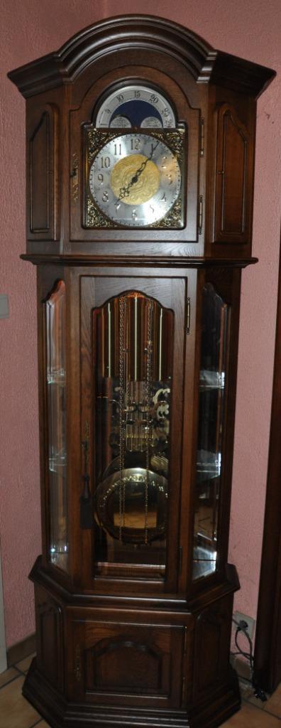 staande ( vitrine ) klok Westminster, Antiquités & Art, Antiquités | Horloges, Enlèvement ou Envoi