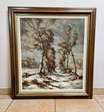 Groot gesigneerd schilderij, sneeuw., Antiek en Kunst, Ophalen