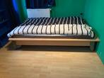 Bed met lattenbodem 140x200, Huis en Inrichting, Slaapkamer | Bedden, Ophalen, Bruin, Tweepersoons, 140 cm