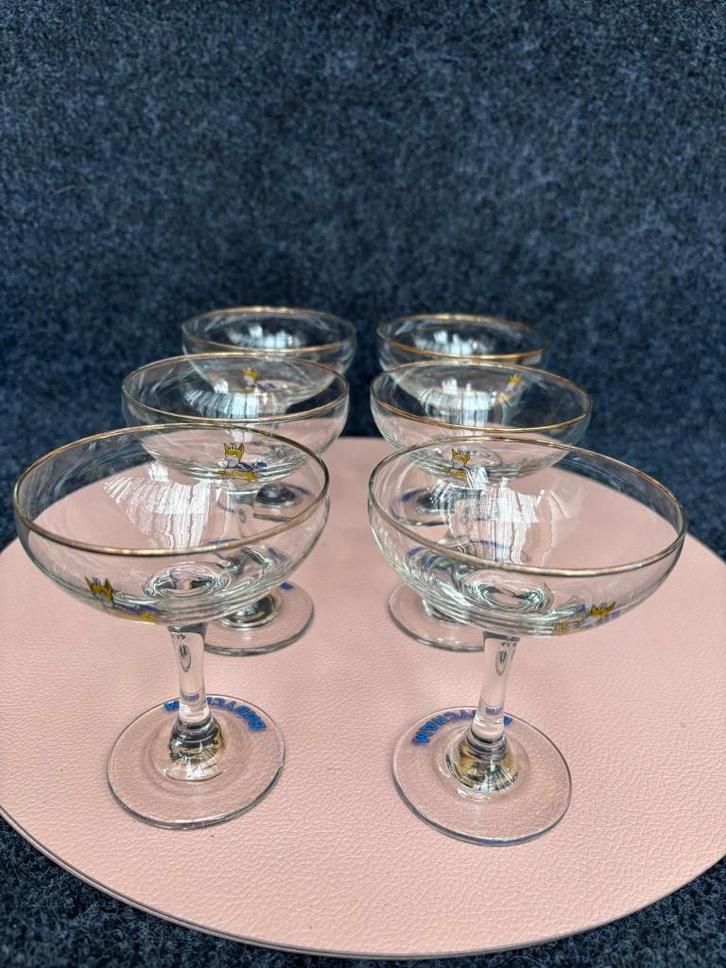 6 delige set champagne coupe glazen, Collections, Verres & Petits Verres, Comme neuf, Autres types, Enlèvement ou Envoi