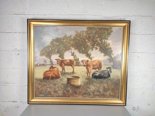 XL schilderij met koeien - Gilbert van Belleghem, Antiek en Kunst, Kunst | Schilderijen | Klassiek, Ophalen