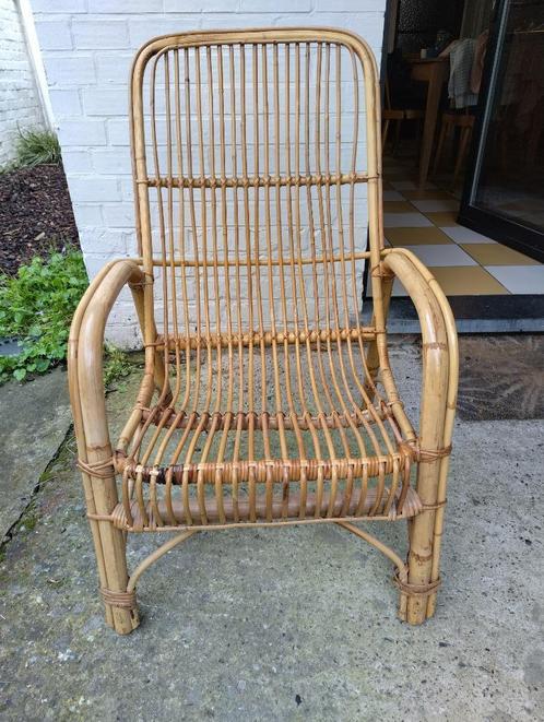 ROTAN 2 zeteltjes, leuk voor veranda bv, Huis en Inrichting, Fauteuils, Gebruikt, Riet of Rotan, 50 tot 75 cm, 75 tot 100 cm, Ophalen