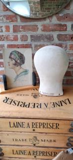 Vintage pruikenstandaard/ hoedenstandaard - mannequinhoofd, Antiek en Kunst, Ophalen of Verzenden
