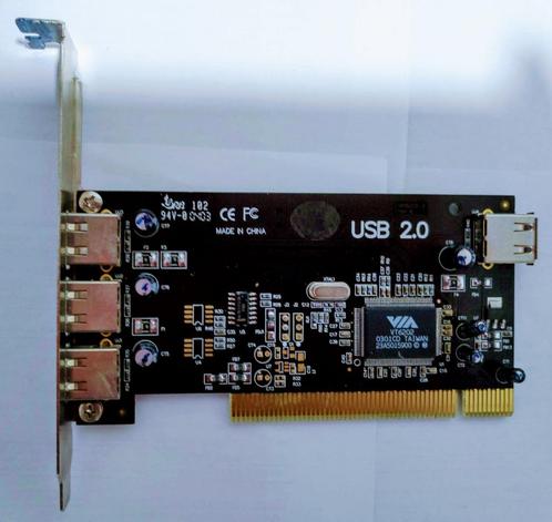 PCI-insteekkaart voor USB-apparaten, Informatique & Logiciels, Lecteurs de carte mémoire, Utilisé, Enlèvement ou Envoi