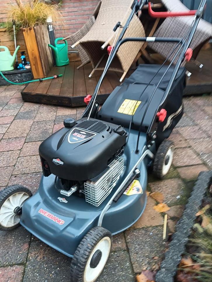 Grasmaaier zelf trekker weibang., Tuin en Terras, Grasmaaiers, Zo goed als nieuw, Opvangbak, Ophalen