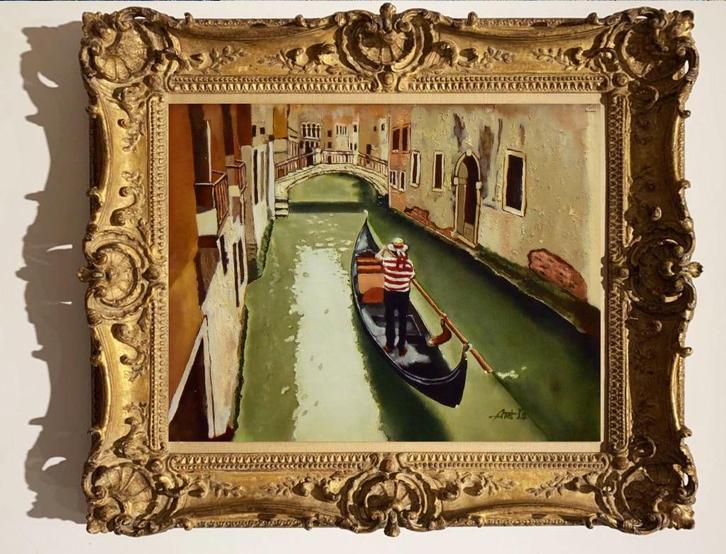 "Venetië" Schilderij, Antiek en Kunst, Kunst | Schilderijen | Modern, Verzenden