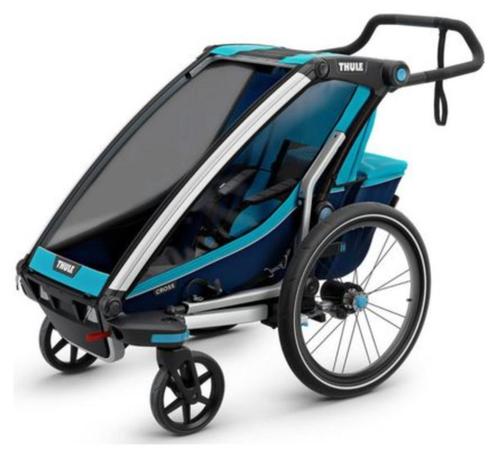 Thule Chariot Cross 1 Blauw, Fietsen en Brommers, Fietsaccessoires | Aanhangwagens en Karren, Zo goed als nieuw, Kinderkar, 20 tot 40 kg