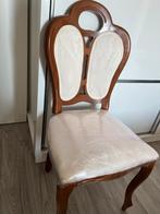 6 houten vintage stoelen met stoffen zitting, Ophalen