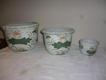 2 beaux pots de fleurs céramique belle décoration cache-pot