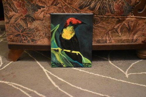Peinture d'oiseau Colibri, signée par joky kamo, Antiquités & Art, Art | Peinture | Moderne, Enlèvement