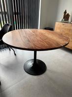 Ronde tafel massief hout 120cm diagonaal met poot, Huis en Inrichting, Tafels | Eettafels, Ophalen, Zo goed als nieuw