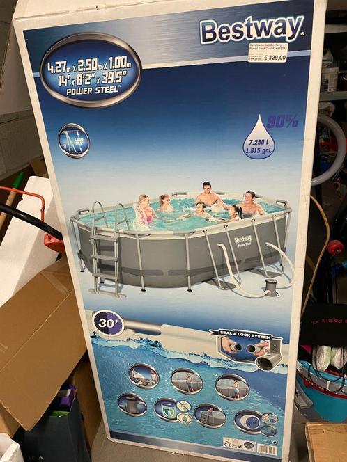 Bestway zwembad 4,27m x 2,5m x 1m inclusief accessoires, Tuin en Terras, Zwembaden, Zo goed als nieuw, Opzetzwembad, 80 tot 120 cm