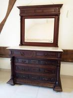 Vanity Commode met marmer en spiegel, Ophalen, Gebruikt, 5 laden of meer, 100 tot 150 cm