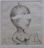 YVES RHAYE / VROUWELIJK FIGUUR / ZW-W ETS / 52x39cm / SIG, Antiek en Kunst, Ophalen of Verzenden