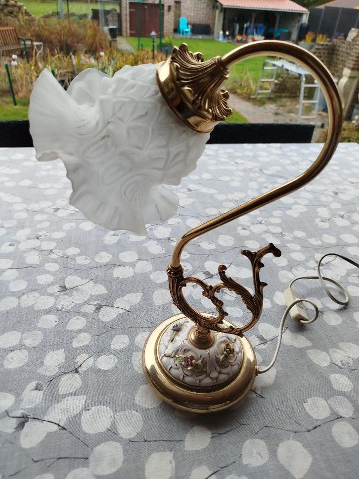 Tafellamp, Huis en Inrichting, Lampen | Tafellampen, Zo goed als nieuw, Minder dan 50 cm, Glas, Metaal, Overige materialen, Ophalen of Verzenden