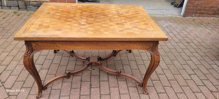 Table de style Louis 15 en chêne. Avec allonges, Antiek en Kunst, Antiek | Meubels | Tafels, Ophalen