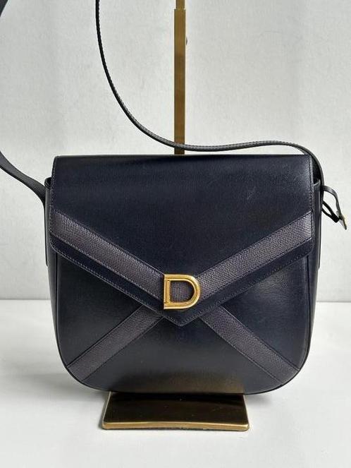 Delvaux vintage marineblauw, Handtassen en Accessoires, Tassen | Schoudertassen, Zo goed als nieuw, Blauw, Leer, Ophalen of Verzenden