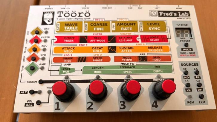 Fred's Lab Töörö Polyphonic 6, Muziek en Instrumenten, Synthesizers, Zo goed als nieuw, Overige aantallen, Ophalen