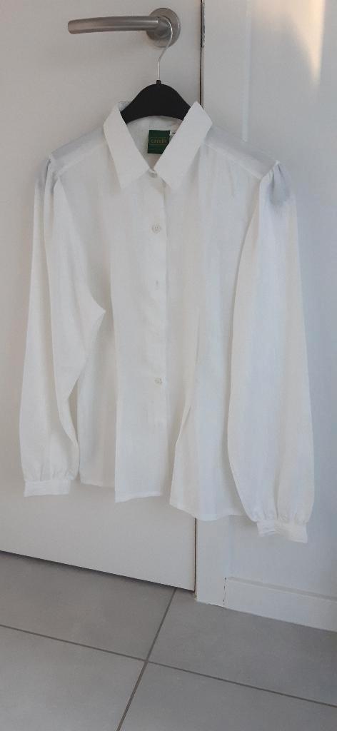 chemise à manches longues, taille Canda 38 - blanc brillant, Vêtements | Femmes, Blouses & Tuniques, Comme neuf, Taille 38/40 (M)