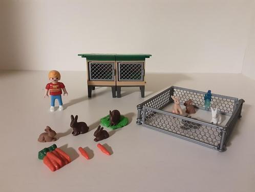 PLaymobil jongen en konijnenhok - compleet, Kinderen en Baby's, Speelgoed | Playmobil, Zo goed als nieuw, Complete set, Ophalen of Verzenden