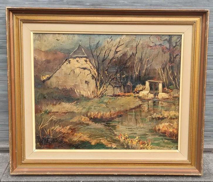 Huile sur toile signe jean Legrand, Antiquités & Art, Art | Peinture | Classique, Enlèvement ou Envoi