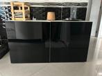 Meuble de rangement blanc et noir brillant - L120xP41,5xH60, Ophalen, Zo goed als nieuw, Minder dan 150 cm, Minder dan 100 cm