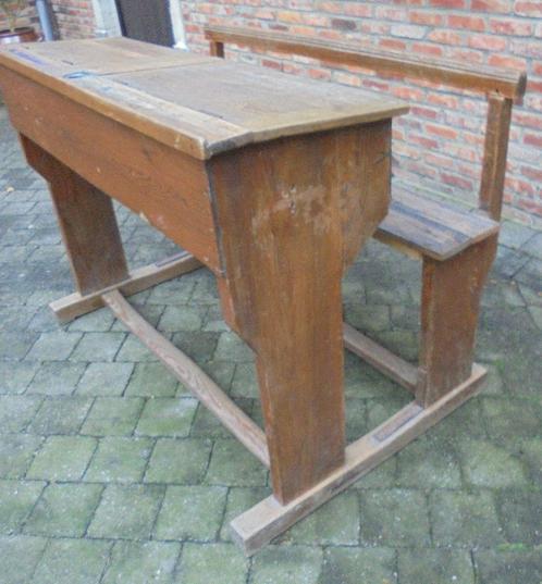 antieke schoolbank, Huis en Inrichting, Bureaus, Gebruikt, Bureau, Ophalen