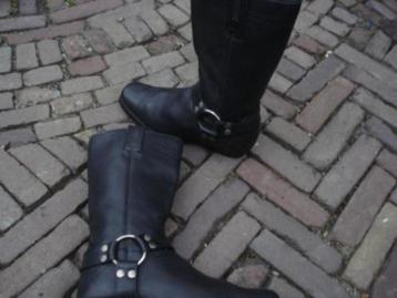 Gratis verzenden stoere zwarte leren bikerboots mt 40 beschikbaar voor biedingen