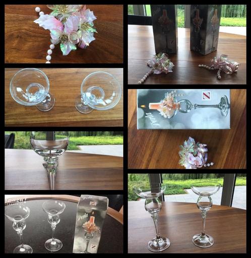 Vintage gelijk nieuw twee kristallen kandelaars jaren 80 ver, Huis en Inrichting, Woonaccessoires | Kandelaars en Kaarsen, Zo goed als nieuw