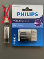 3 Philips USB-sticks van 64GB (Nieuw !), Ophalen of Verzenden, Nieuw, 64 GB