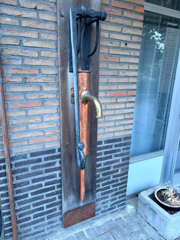 Originele werkende handwaterpomp koper & giet ijzer vintage, Tuin en Terras, Waterpompen, Zo goed als nieuw, Ophalen