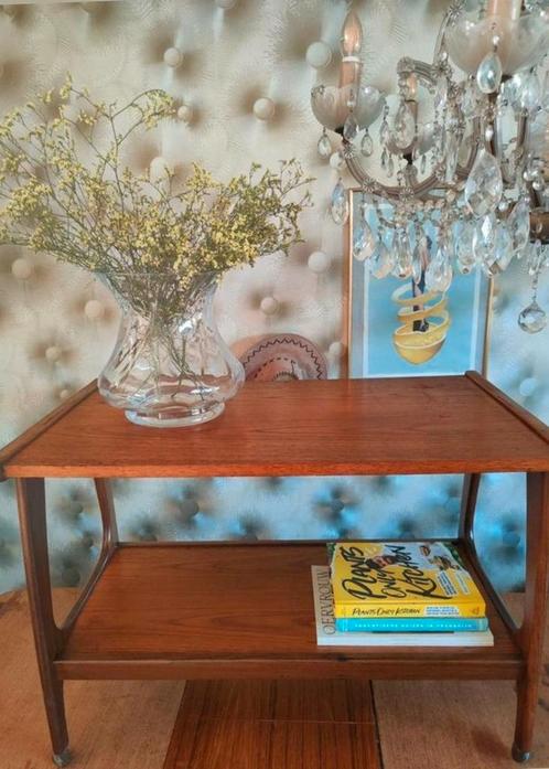 Mid-Century serveerwagen, trolley salontafel, Huis en Inrichting, Tafels | Sidetables, Gebruikt, Teakhout, Ophalen