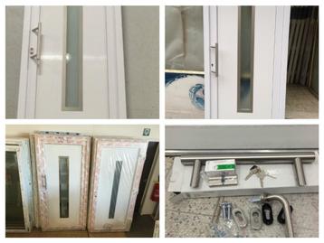Porte pvc blanc vitrée, demi vitrée poignée compris  beschikbaar voor biedingen